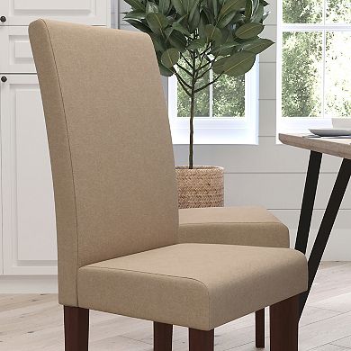 Merrick Lane Ellison Mid-Century Panel Back Parsons Accent Dining Chair