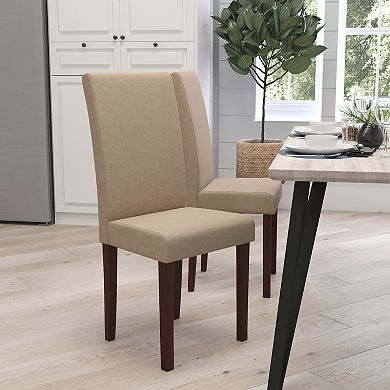 Merrick Lane Ellison Mid-Century Panel Back Parsons Accent Dining Chair