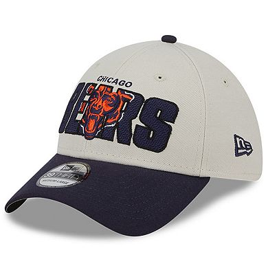 Men's New Era Stone/Navy Chicago Bears 2023 NFL Draft 39THIRTY Flex Hat