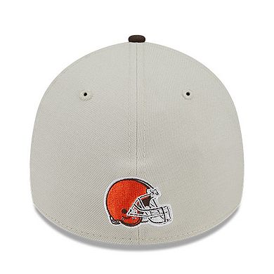 Men's New Era Stone/Brown Cleveland Browns 2023 NFL Draft 39THIRTY Flex Hat