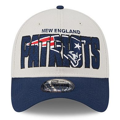 Men's New Era Stone/Navy New England Patriots 2023 NFL Draft 39THIRTY Flex Hat