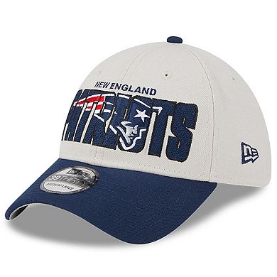 Men's New Era Stone/Navy New England Patriots 2023 NFL Draft 39THIRTY Flex Hat