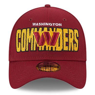 Men's New Era Burgundy Washington Commanders 2023 NFL Draft 39THIRTY Flex Hat