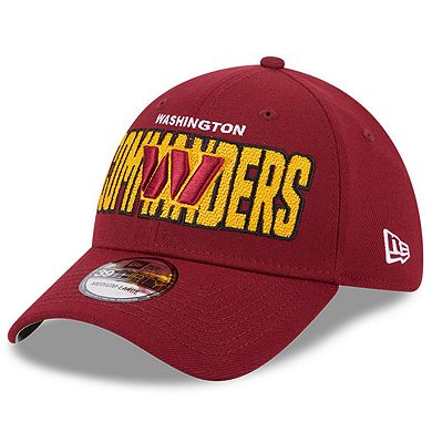 Men's New Era Burgundy Washington Commanders 2023 NFL Draft 39THIRTY Flex Hat