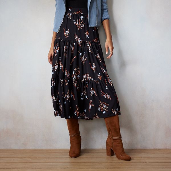 Midi jean skirt outlet kohls