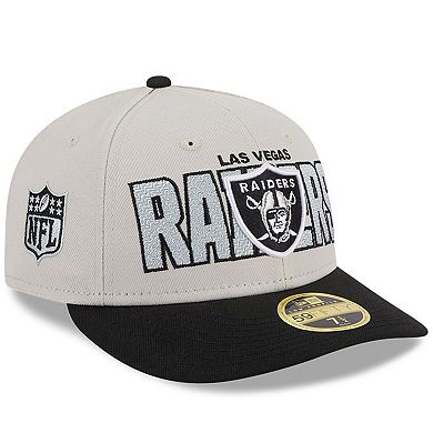 Men's New Era Stone/Black Las Vegas Raiders 2023 NFL Draft Low Profile 59FIFTY Fitted Hat