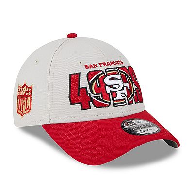 Men s New Era Stone Scarlet San Francisco 49ers 2023 NFL Draft 9FORTY Adjustable Hat