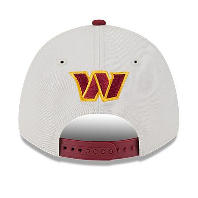 Men's New Era Stone/Burgundy Washington Commanders 2023 NFL Draft 9FORTY Adjustable Hat