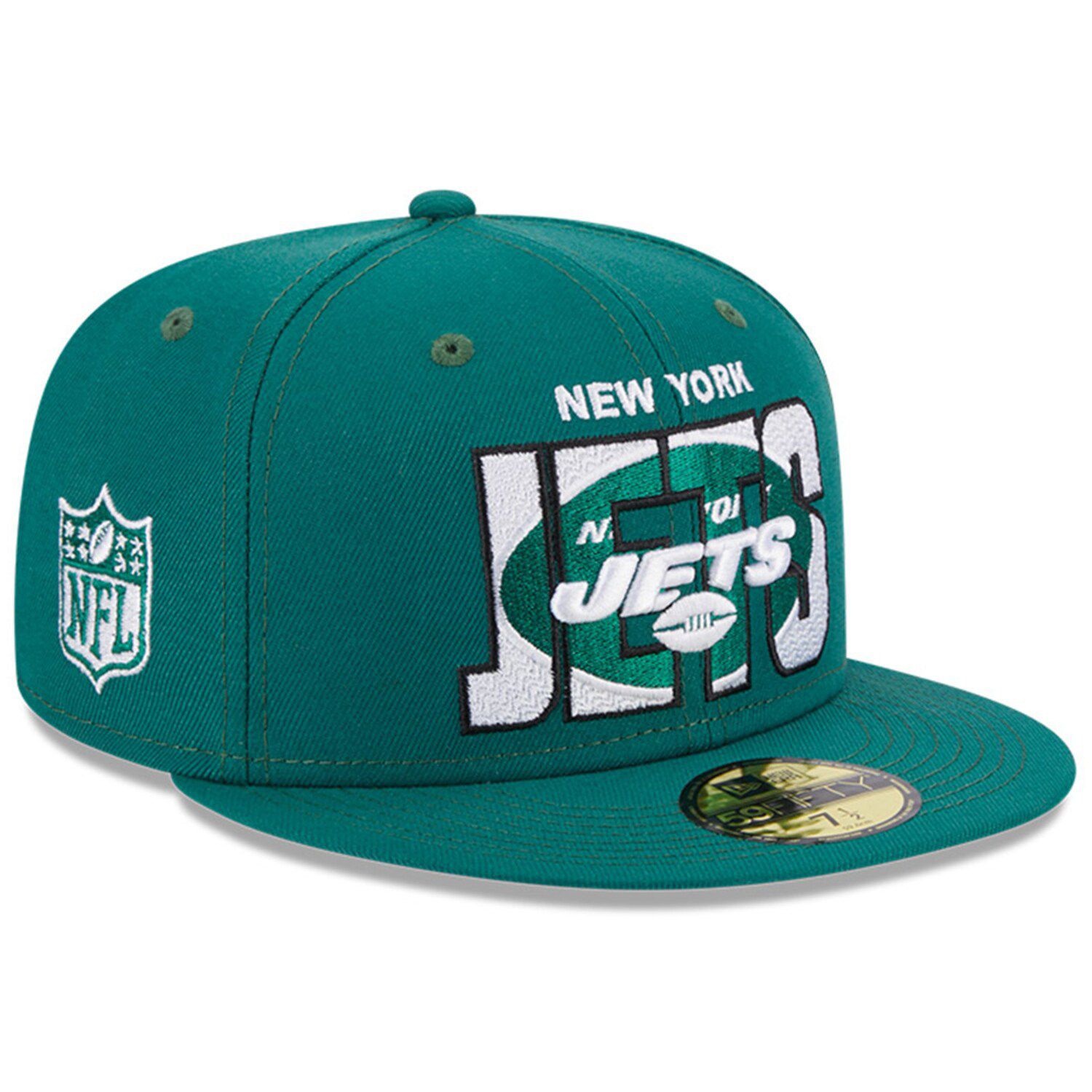 Men's New Era Black/Green New York Jets 2022 NFL Draft 39THIRTY Flex Hat