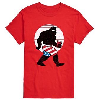 Big & Tall Patriotic Sasquatch Graphic Tee