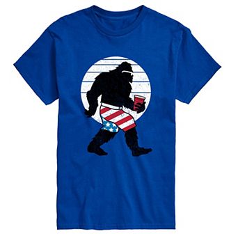 Big & Tall Patriotic Sasquatch Graphic Tee