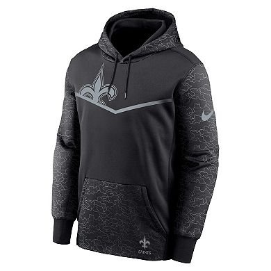 Men's Nike Black New Orleans Saints RFLCTV Chevron Pullover Hoodie