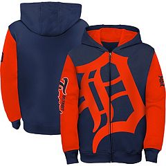 Men's Detroit Tigers Stitches Navy Logo Full-Zip Hoodie