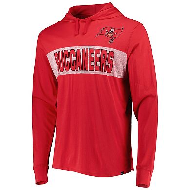 Men's '47 Red Tampa Bay Buccaneers Field Franklin Hooded Long Sleeve T-Shirt