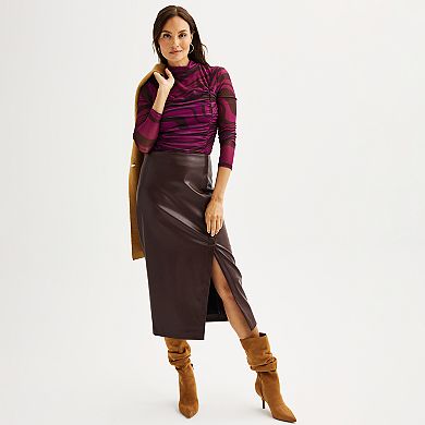 Women's Nine West Faux Leather Skirt