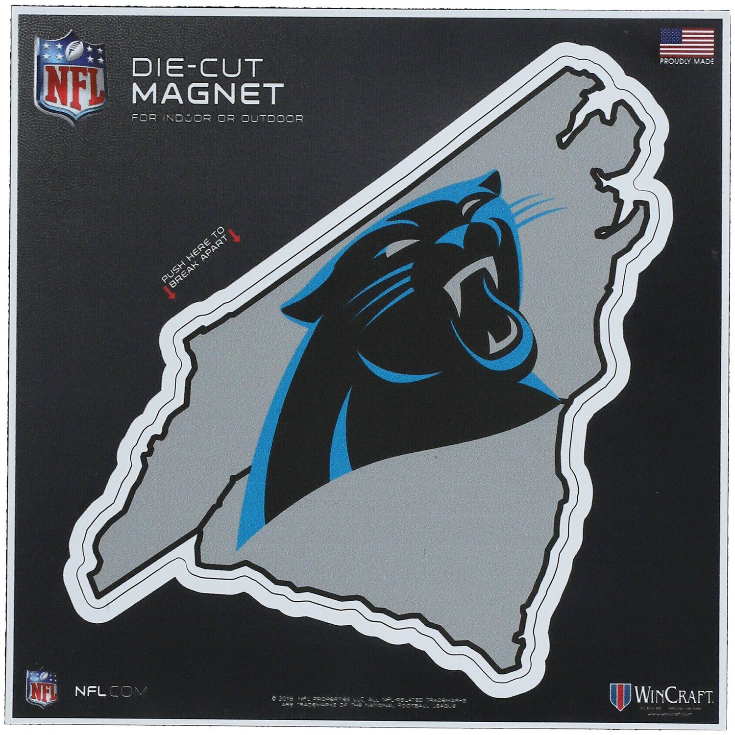 Carolina Panthers Mega 6 x 6 Oval Full Color Magnet