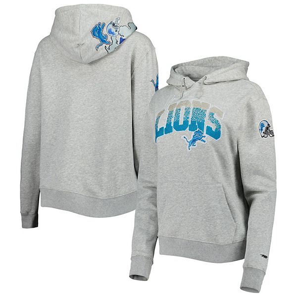 Women's Pro Standard Heather Gray Detroit Lions Local Patch Pullover Hoodie
