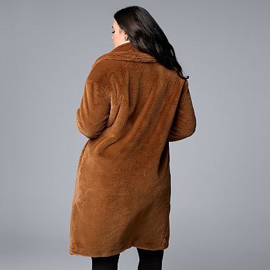 Women's Simply Vera Vera Wang Long Faux-Fur Coat