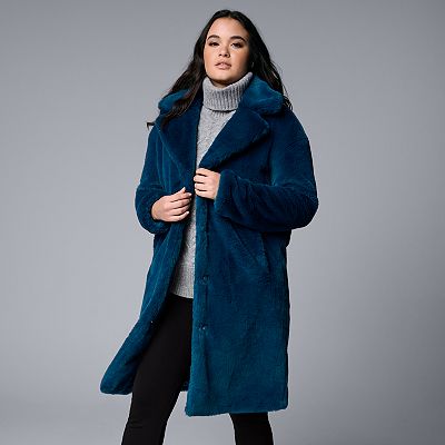 Women's Simply Vera Vera Wang Long Faux-Fur Coat