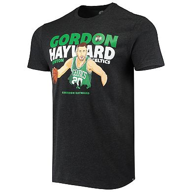 Men's Gordon Hayward Heathered Black Boston Celtics Player Graphic T-Shirt