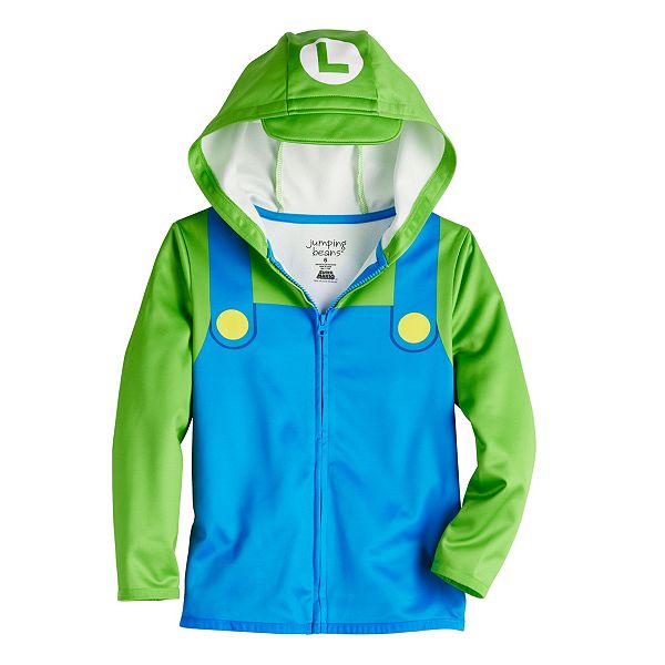 Boys 4-12 Jumping Beans® Super Mario Luigi Costume Fleece Hoodie