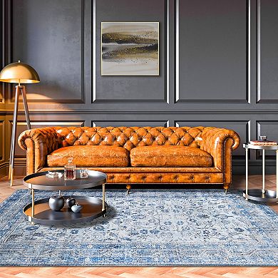 SUPERIOR Distressed Floral Medallion Area Rug or Runner