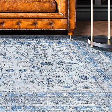 SUPERIOR Distressed Floral Medallion Area Rug or Runner