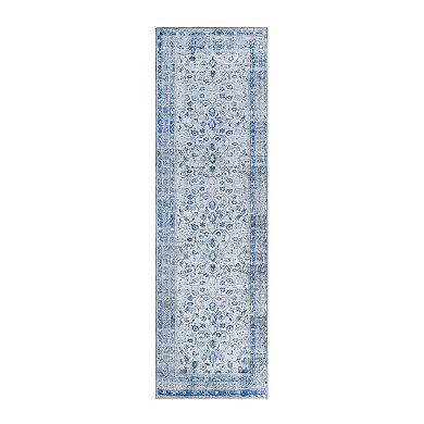 SUPERIOR Distressed Floral Medallion Area Rug or Runner