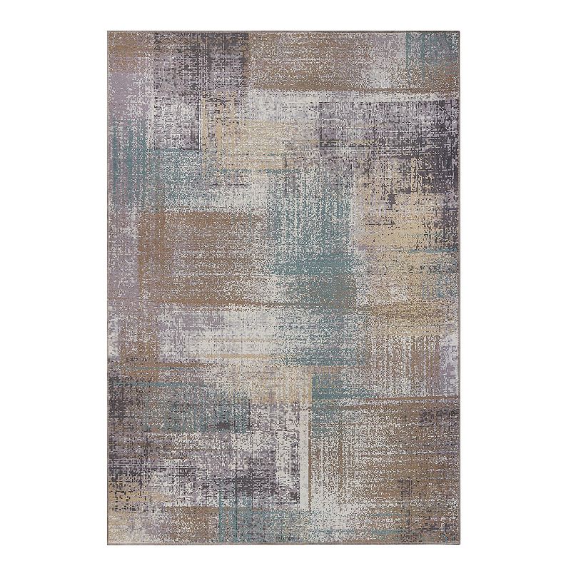 SUPERIOR Aria Brushstroke Abstract Area Rug or Runner, Brown, 10X14 Ft