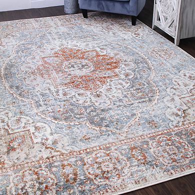 SUPERIOR Bodhi Medallion Distressed Area Rug or Runner