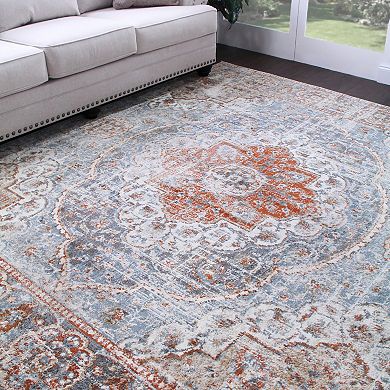 SUPERIOR Bodhi Medallion Distressed Area Rug or Runner