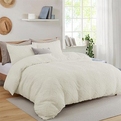 Unikome Ultra Soft Clipped Jacquard Duvet Cover Set Chic Home Bedding Duvet Cover