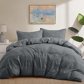 Unikome Ultra Soft Clipped Jacquard Duvet Cover Set Chic Home Bedding Duvet Cover