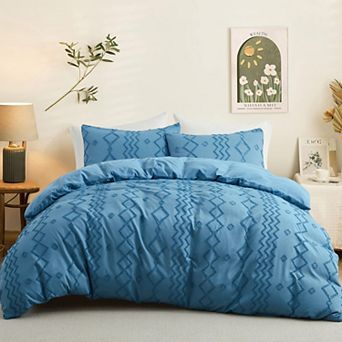 Unikome Ultra Soft Clipped Jacquard Duvet Cover Set Chic Home Bedding Duvet Cover