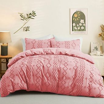 Unikome Ultra Soft Clipped Jacquard Duvet Cover Set Chic Home Bedding Duvet Cover