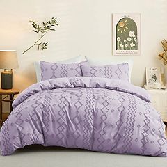 Fluffy Shaggy Comforter Set with 2 Pillowcases King Violet - 79 x 91