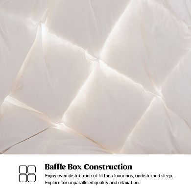 Unikome Fluffy Down Duvet Insert, Breathable Cotton Comforter, All Season Goose Down Bed Comforter