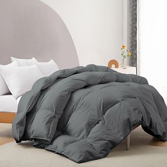 Unikome Fluffy Down Duvet Insert, Breathable Cotton Comforter, All Season Goose Down Bed Comforter