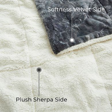 Unikome Classic 3-Piece Mediumweight Sherpa Ultra-Soft Reversible Down Alternative Comforter Set