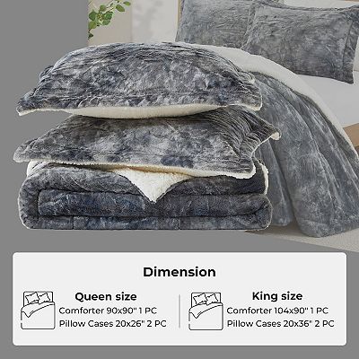 New king size 3 store pc premium heavy quality sherpa blanket set