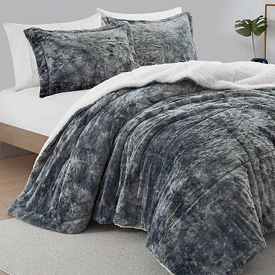 Unikome Classic Medium Weight Sherpa Ultra-Soft Reversible Down Alternative Comforter Set with Shams