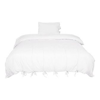 Washed Cotton Bed Strap Duvet Cover Sets Single Light Pink Twin