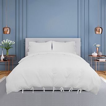 Duvet Cover 3 pc Bow Tie Bedding Set Quilt Cover Set with Pillowcases Queen