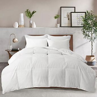 Unikome White Goose Feather and Fiber Comforter-Duvet Insert with Luxurious Goose Down Feather Fill