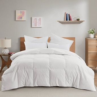 Unikome White Goose Feather and Fiber Comforter-Duvet Insert with Luxurious Goose Down Feather Fill