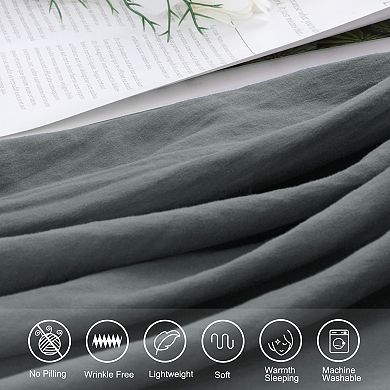 Washed Brushed Microfiber Soft Duvet Cover Set 3 Pieces, Full