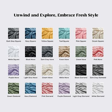 Unikome Clipped Jacquard Duvet Set Chic Textured Accent Lightweight Microfiber Bed Cover