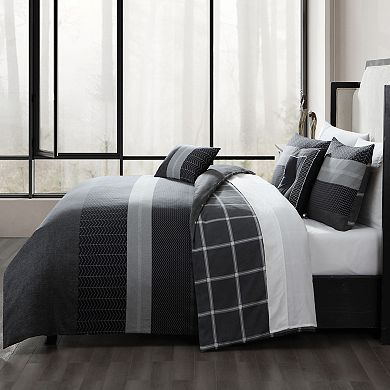 Bebejan Kyle Black 100% Cotton 5-piece Reversible Comforter Set