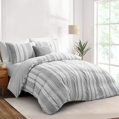 Unikome Striped Duvet Cover Set with Matching Shams Soft Quilted Bedding for All Seasons