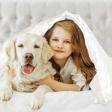 Satin Duvet Cover Set 3 Piece Silky Satin Comforter Cover Set Super Soft Breathable Microfiber King